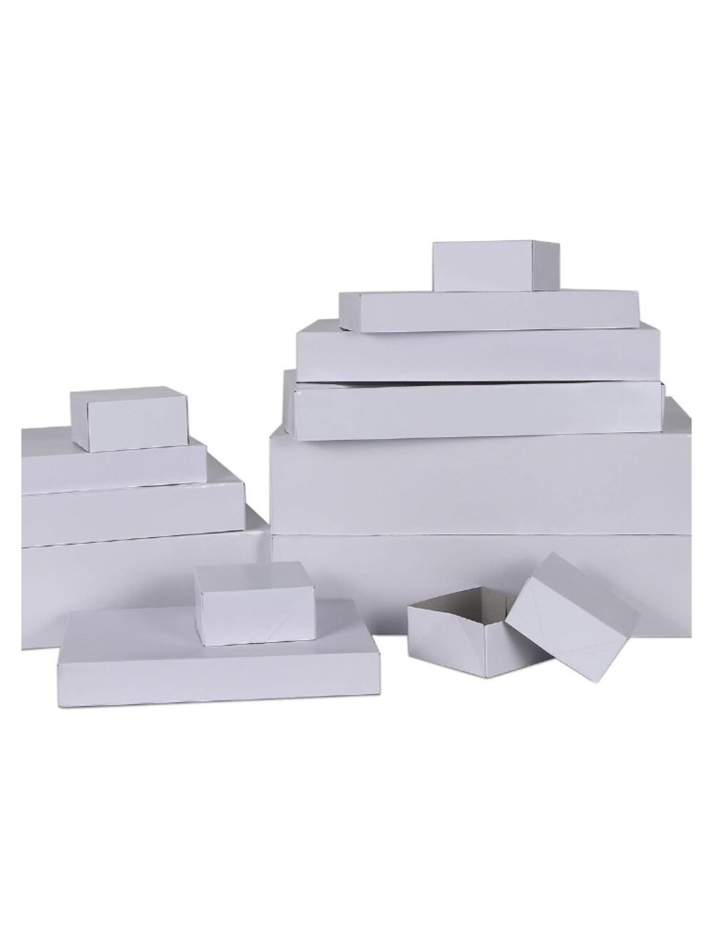 13-Piece White Gift Boxes with Lids, Assorted Sizes, Sturdy Paper